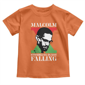Malcolm X Toddler T Shirt Stumbling Is Not Falling Black History Leader TS12 Orange Print Your Wear