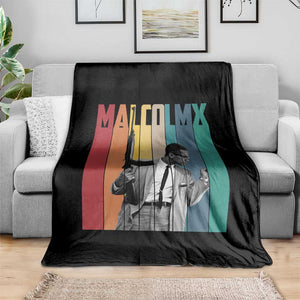 Malcolm X Throw Blanket Retro Portrait Black Empowerment Heritage Gift TS12 Print Your Wear