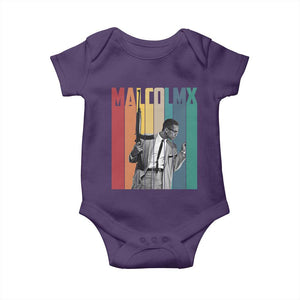 Malcolm X Baby Onesie Retro Portrait Black Empowerment Heritage Gift TS12 Purple Print Your Wear
