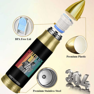 Malcolm X Bullet Tumbler Retro Portrait Black Empowerment Heritage Gift TS12 Print Your Wear