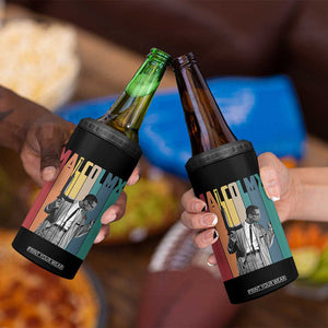 Malcolm X 4 in 1 Can Cooler Tumbler Retro Portrait Black Empowerment Heritage Gift TS12 Print Your Wear