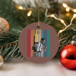 Malcolm X Ceramic Ornament Retro Portrait Black Empowerment Heritage Gift TS12 1pc Mocha Print Your Wear