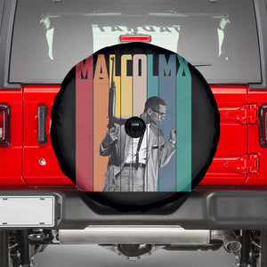 Malcolm X Spare Tire Cover Retro Portrait Black Empowerment Heritage Gift TS12 Black Print Your Wear