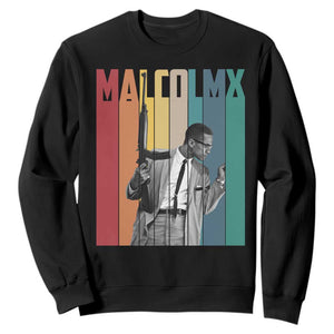Malcolm X Sweatshirt Retro Portrait Black Empowerment Heritage Gift TS12 Black Print Your Wear