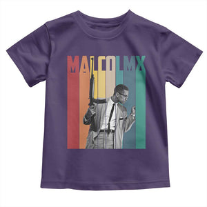Malcolm X Toddler T Shirt Retro Portrait Black Empowerment Heritage Gift TS12 Purple Print Your Wear