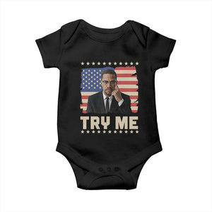 Malcolm X Try Me Baby Onesie African American Pride Gift TS12 Black Print Your Wear