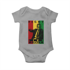Fight Like Malcolm X Baby Onesie African American Pride Gift TS12 Sport Gray Print Your Wear