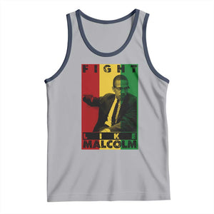 Fight Like Malcolm X Tank Top African American Pride Gift TS12 Athletic Heather Navy Print Your Wear