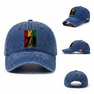 Fight Like Malcolm X Washed Cotton Baseball Cap African American Pride Gift TS12 Washed Cap Universal Fit Royal Blue Print Your Wear