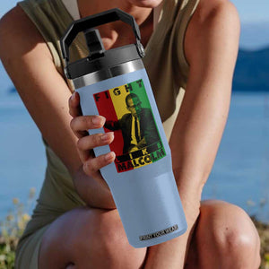 Fight Like Malcolm X Flip Straw Tumbler African American Pride Gift TS12 One Size: 30 oz Light Blue Print Your Wear
