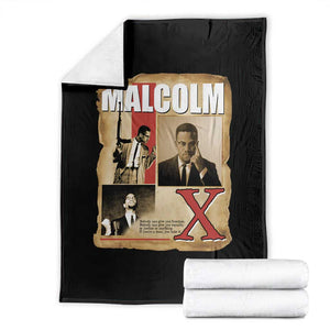Malcolm X Quote Throw Blanket Nobody Can Give You Freedom Take It TS12 Black Print Your Wear