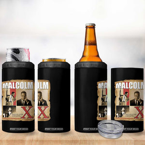 Malcolm X Quote 4 in 1 Can Cooler Tumbler Nobody Can Give You Freedom Take It TS12 Print Your Wear