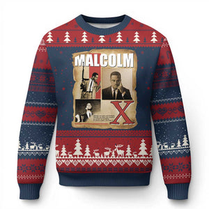 Malcolm X Quote Ugly Christmas Sweater Nobody Can Give You Freedom Take It TS12 Navy Red Print Your Wear