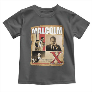 Malcolm X Quote Toddler T Shirt Nobody Can Give You Freedom Take It TS12 Dark Heather Print Your Wear