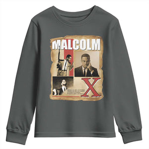 Malcolm X Quote Youth Sweatshirt Nobody Can Give You Freedom Take It TS12 Dark Heather Print Your Wear