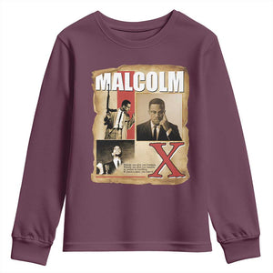 Malcolm X Quote Youth Sweatshirt Nobody Can Give You Freedom Take It TS12 Maroon Print Your Wear