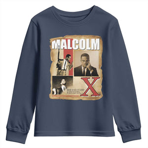 Malcolm X Quote Youth Sweatshirt Nobody Can Give You Freedom Take It TS12 Navy Print Your Wear