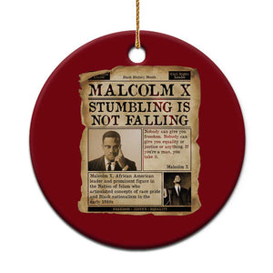 Malcolm X Ceramic Ornament Stumbling Is Not Falling Civil Rights Leader TS12 1pc Red Print Your Wear