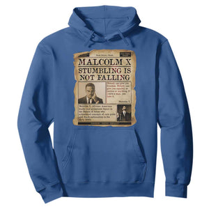 Malcolm X Hoodie Stumbling Is Not Falling Civil Rights Leader TS12 Royal Blue Print Your Wear