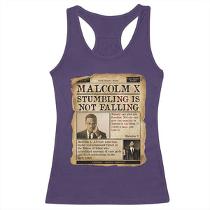 Malcolm X Racerback Tank Top Stumbling Is Not Falling Civil Rights Leader TS12 Purple Print Your Wear