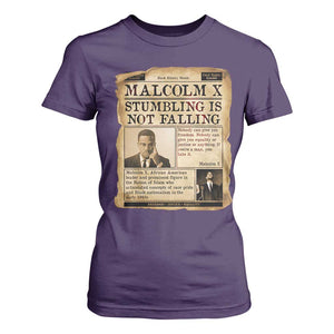 Malcolm X T Shirt For Women Stumbling Is Not Falling Civil Rights Leader TS12 Purple Print Your Wear