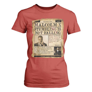 Malcolm X T Shirt For Women Stumbling Is Not Falling Civil Rights Leader TS12 Red Print Your Wear