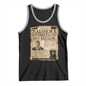 Malcolm X Tank Top Stumbling Is Not Falling Civil Rights Leader TS12 Black Athletic Heather Print Your Wear