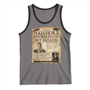 Malcolm X Tank Top Stumbling Is Not Falling Civil Rights Leader TS12 Deep Heather Black Print Your Wear