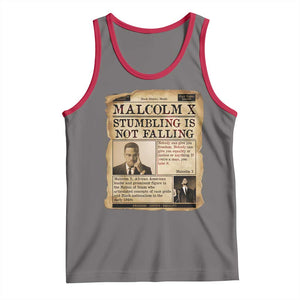 Malcolm X Tank Top Stumbling Is Not Falling Civil Rights Leader TS12 Deep Heather Red Print Your Wear