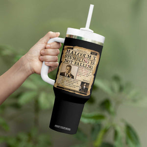 Malcolm X Tumbler With Handle Stumbling Is Not Falling Civil Rights Leader TS12 Print Your Wear