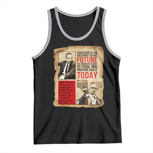 Education Is The Passport To The Future Malcolm X Wisdom Tank Top TS12 Black Athletic Heather Print Your Wear
