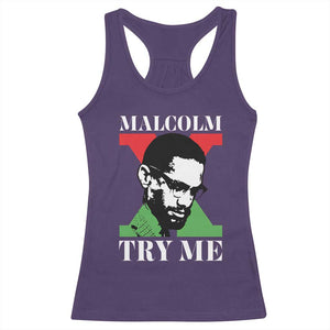 Malcolm X Try Me Racerback Tank Top American Civil Rights Leader Quote TS12 Purple Print Your Wear
