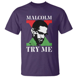 Malcolm X Try Me T Shirt American Civil Rights Leader Quote TS12 Purple Print Your Wear