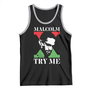 Malcolm X Try Me Tank Top American Civil Rights Leader Quote TS12 Black Athletic Heather Print Your Wear