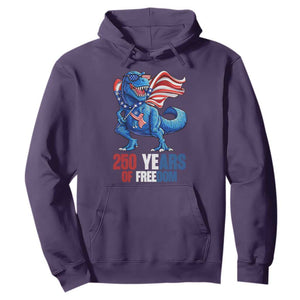Funny Patriotic Dinosaur Hoodie 250 Years Of Freedom TS12 Purple Print Your Wear