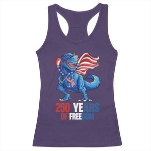 Funny Patriotic Dinosaur Racerback Tank Top 250 Years Of Freedom TS12 Purple Print Your Wear