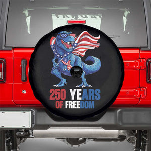 Funny Patriotic Dinosaur Spare Tire Cover 250 Years Of Freedom TS12 Black Print Your Wear