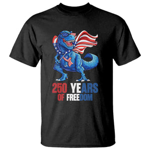 Funny Patriotic Dinosaur T Shirt 250 Years Of Freedom TS12 Black Print Your Wear