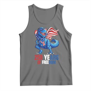 Funny Patriotic Dinosaur Tank Top 250 Years Of Freedom TS12 Black Heather Print Your Wear