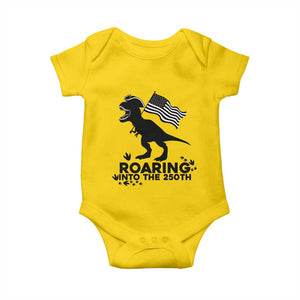 Funny Patriotic Dinosaur Baby Onesie Roaring Into The 250th Anniversary TS12 Daisy Print Your Wear