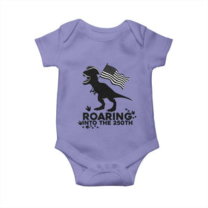 Funny Patriotic Dinosaur Baby Onesie Roaring Into The 250th Anniversary TS12 Violet Print Your Wear
