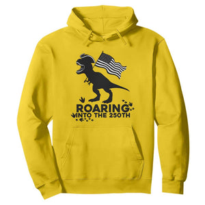 Funny Patriotic Dinosaur Hoodie Roaring Into The 250th Anniversary TS12 Daisy Print Your Wear