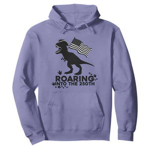 Funny Patriotic Dinosaur Hoodie Roaring Into The 250th Anniversary TS12 Violet Print Your Wear