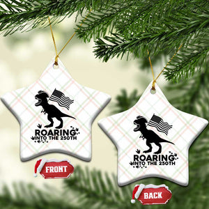 Funny Patriotic Dinosaur Ceramic Ornament Roaring Into The 250th Anniversary TS12 Print Your Wear