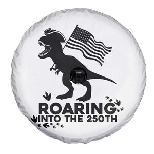 Funny Patriotic Dinosaur Spare Tire Cover Roaring Into The 250th Anniversary TS12 Print Your Wear