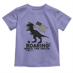 Funny Patriotic Dinosaur Toddler T Shirt Roaring Into The 250th Anniversary TS12 Violet Print Your Wear