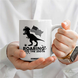 Funny Patriotic Dinosaur Coffee Mug Roaring Into The 250th Anniversary TS12 Print Your Wear