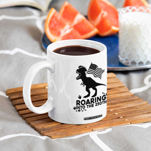 Funny Patriotic Dinosaur Coffee Mug Roaring Into The 250th Anniversary TS12 Print Your Wear