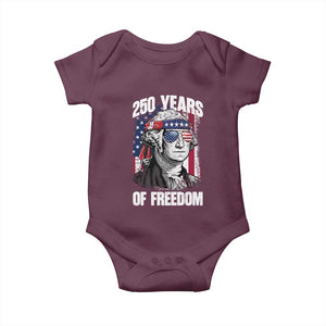 George Washington Founding Father Baby Onesie 250 Years Of Freedom TS12 Maroon Print Your Wear