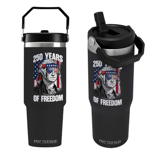 George Washington Founding Father Flip Straw Tumbler 250 Years Of Freedom TS12 One Size: 30 oz Black Print Your Wear